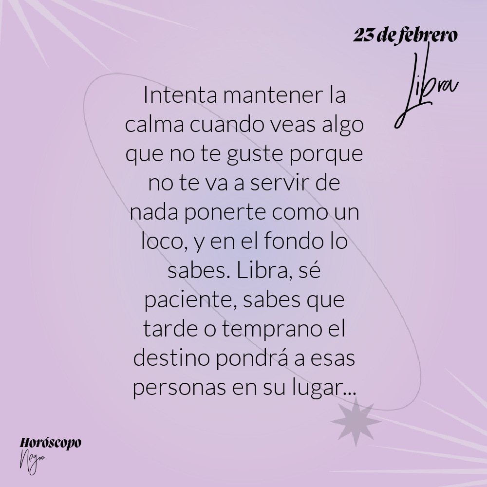 libra_hn's tweet photo. El horóscopo diario del 23 de febrero para Libra 🔮♎ #horoscoponegro #horoscopodiario https://t.co/bWPx67jSEu