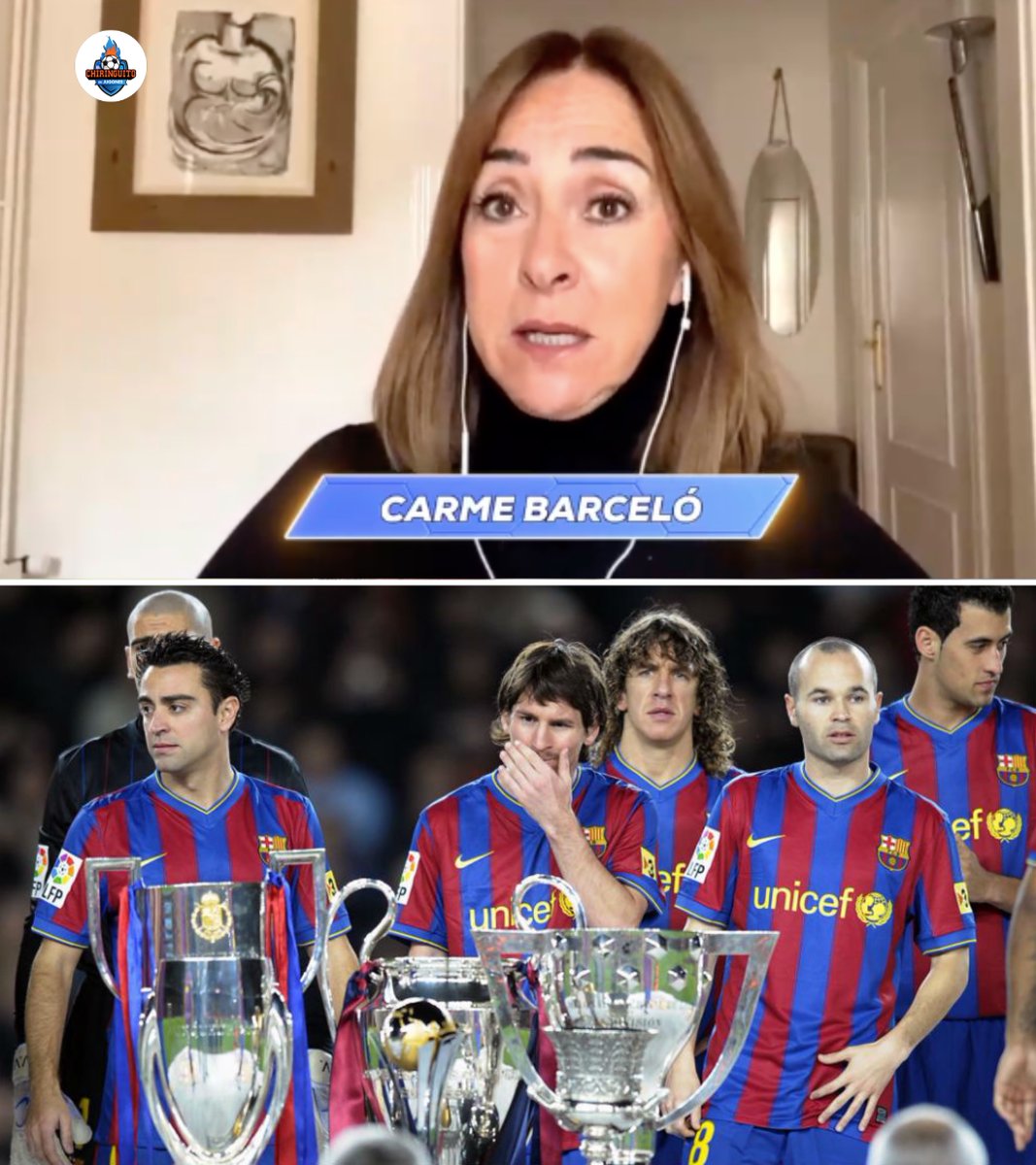 elchiringuitotv's tweet photo. 💣@CarmeBarcelo 'explota' en #SportPlus:

😤"No ataquéis a los jugadores, no ataquéis al escudo, no ataquéis al Barça. Los títulos los ha levantado el Barça, no Negreira". https://t.co/i6hUHSK0TW