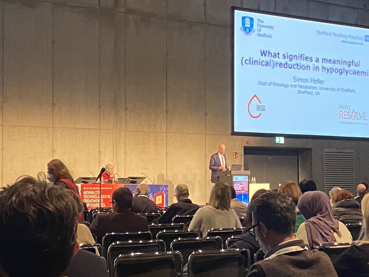 Two titans of diabetes research sharing a stage… Professor Stephanie Amiel and Professor Simon Heller talking about hypoglycaemia reduction and the work of HypoResolve #attd2023