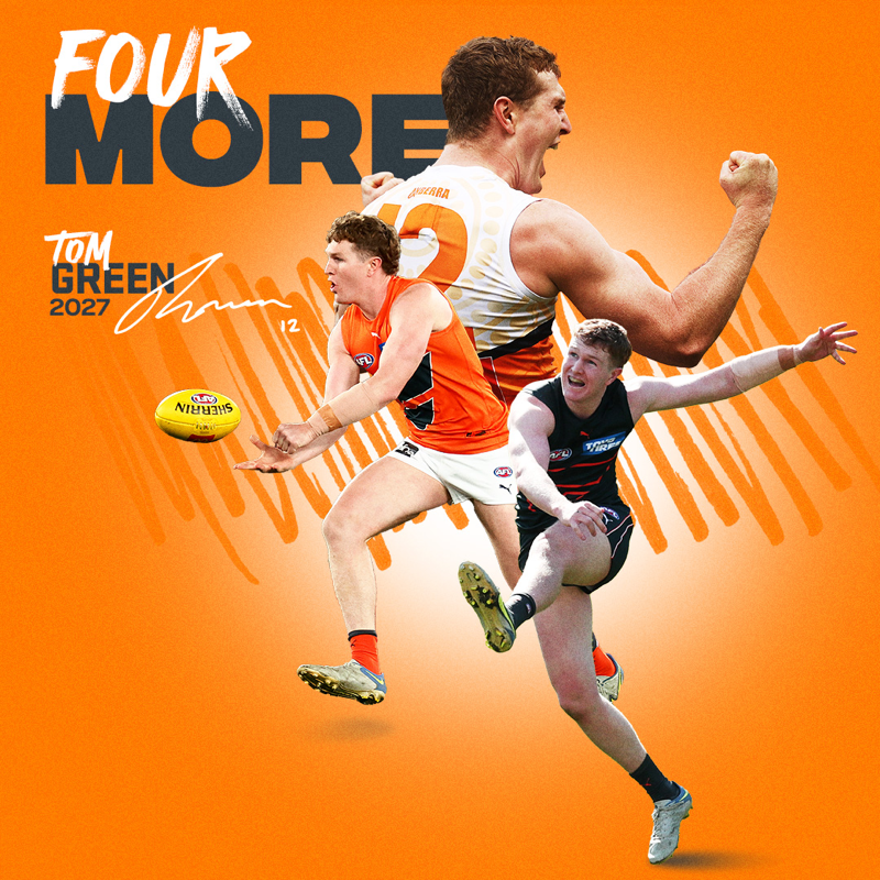 GWSGIANTS's tweet photo. Tom Green will remain a 𝐆𝚰𝐀𝐍𝐓 until at least the end of 2027 ✍️ @padreverdi #BigBigSound