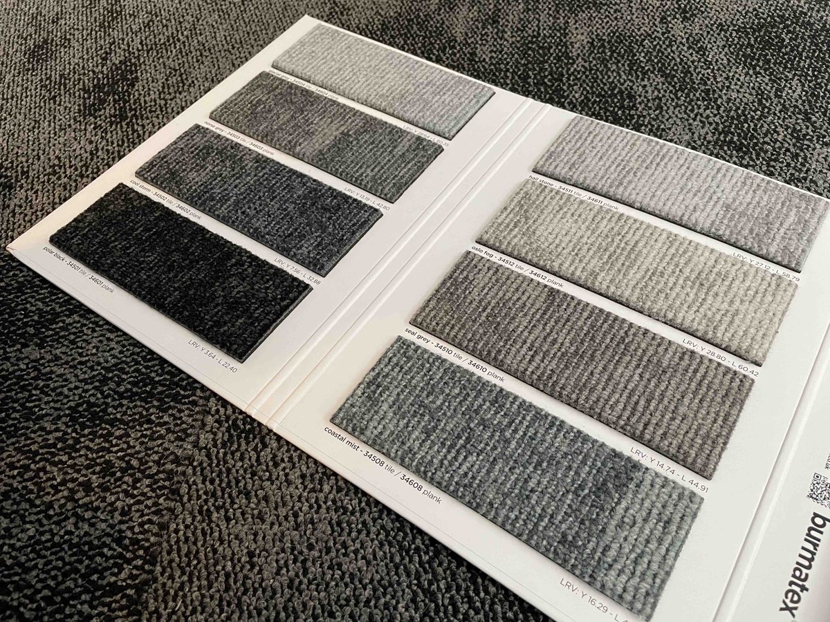 TCTC_UK's tweet photo. Nice to catch up with Burmatex yesterday &amp; for them to introduce their new carbon neutral 'arctic' commercial carpet tile &amp; plank. This new collection looks to promise good things in the way of sustainability &amp; being an eco-friendlymanufacturer: https://t.co/HsySTe8wgt https://t.co/OdzTRgbPfp