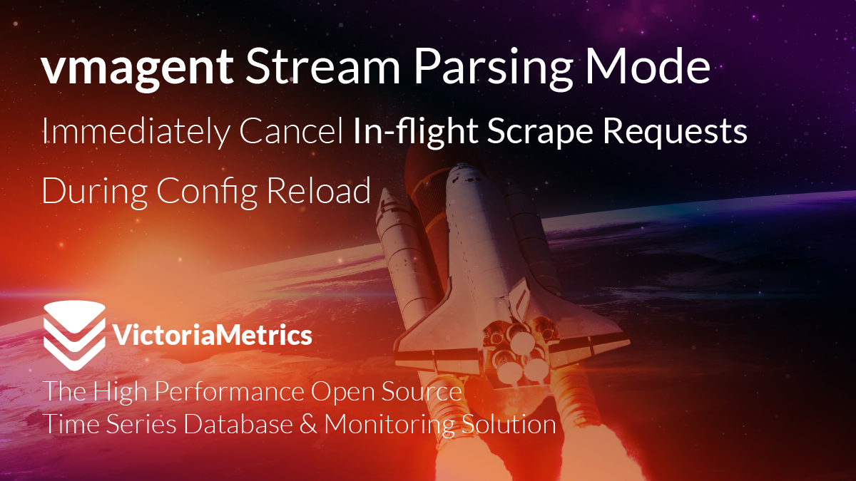 VictoriaMetrics's tweet photo. Stream parsing mode!

This latest vmagent feature lets you immediately cancel in-flight scrape requests during configuration reload, which speeds up configuration significantly!

See here for details: https://t.co/RvmgKSSgDE #opensource #timeseries #database #monitoring https://t.co/ANFMxQL7Xf
