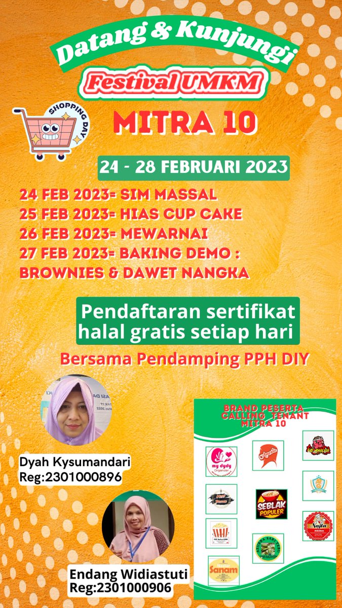 Klo ada yg mau ikut ini 5 hari hanya bayar 45 ribu ..tapi wajib jualan produk UMKM Kemasan ..tidak boleh makanan siap saji #PromosiYogyakarta #PromosiYogya #UMKMNaikKelas #FestivalUMKM