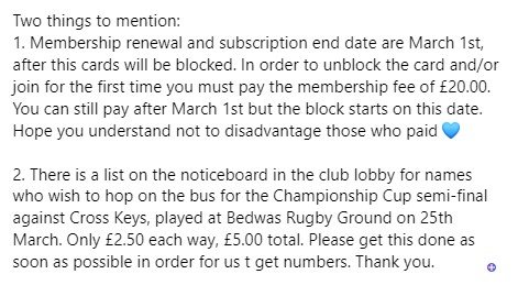 Ystrad RFC Events tweet media