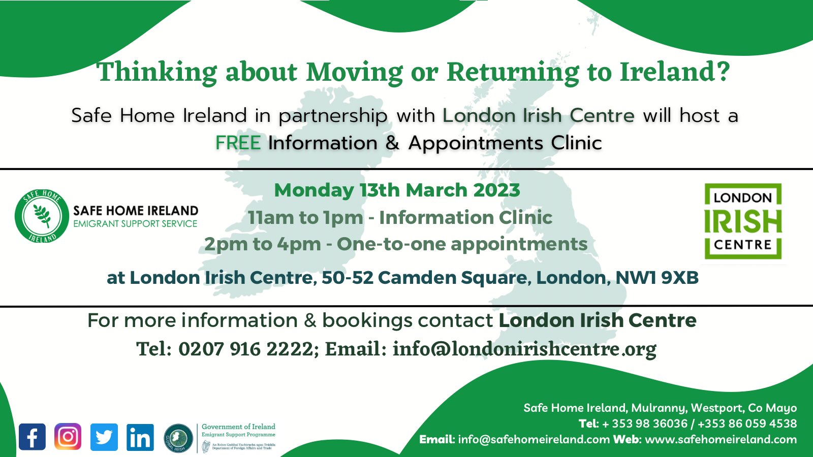 Safe Home Ireland on Twitter "Living in London & thinking about moving