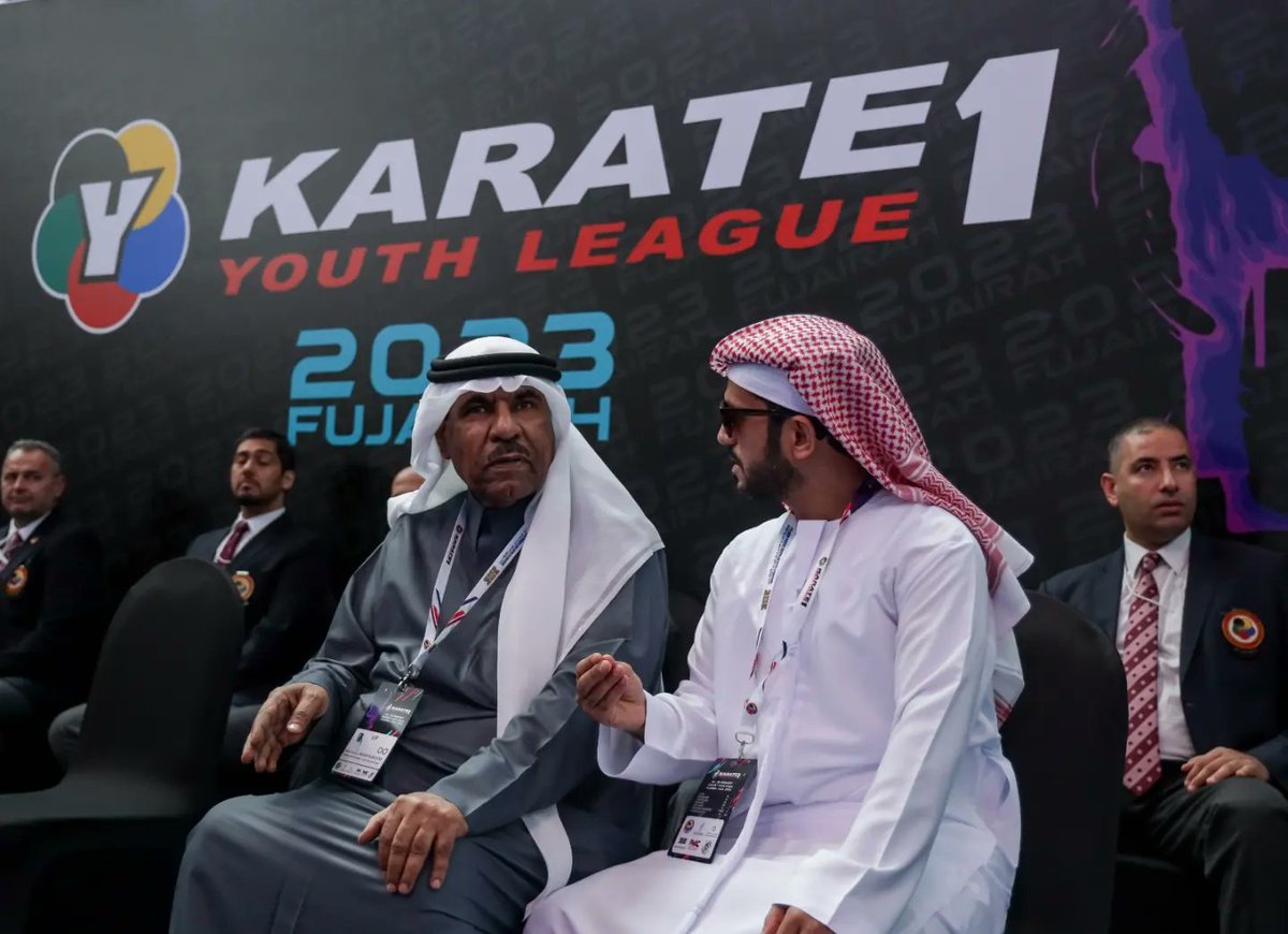 UAE_KF's tweet image. سعادة أنطونيو سبينوس رئيس الاتحاد الدولي للكاراتيه و سعادة اللواء ناصر الرزوقي نائب رئيس الاتحاد الدولي للكاراتيه، يتابعان انطلاقة فعاليات اليوم الأول من بطولة الدوري العالمي للشباب الفجيرة 2023 

UAE Karate Federation 

#uae #k1 #karate1 #fujairah #Karate1Fujairah #wkf