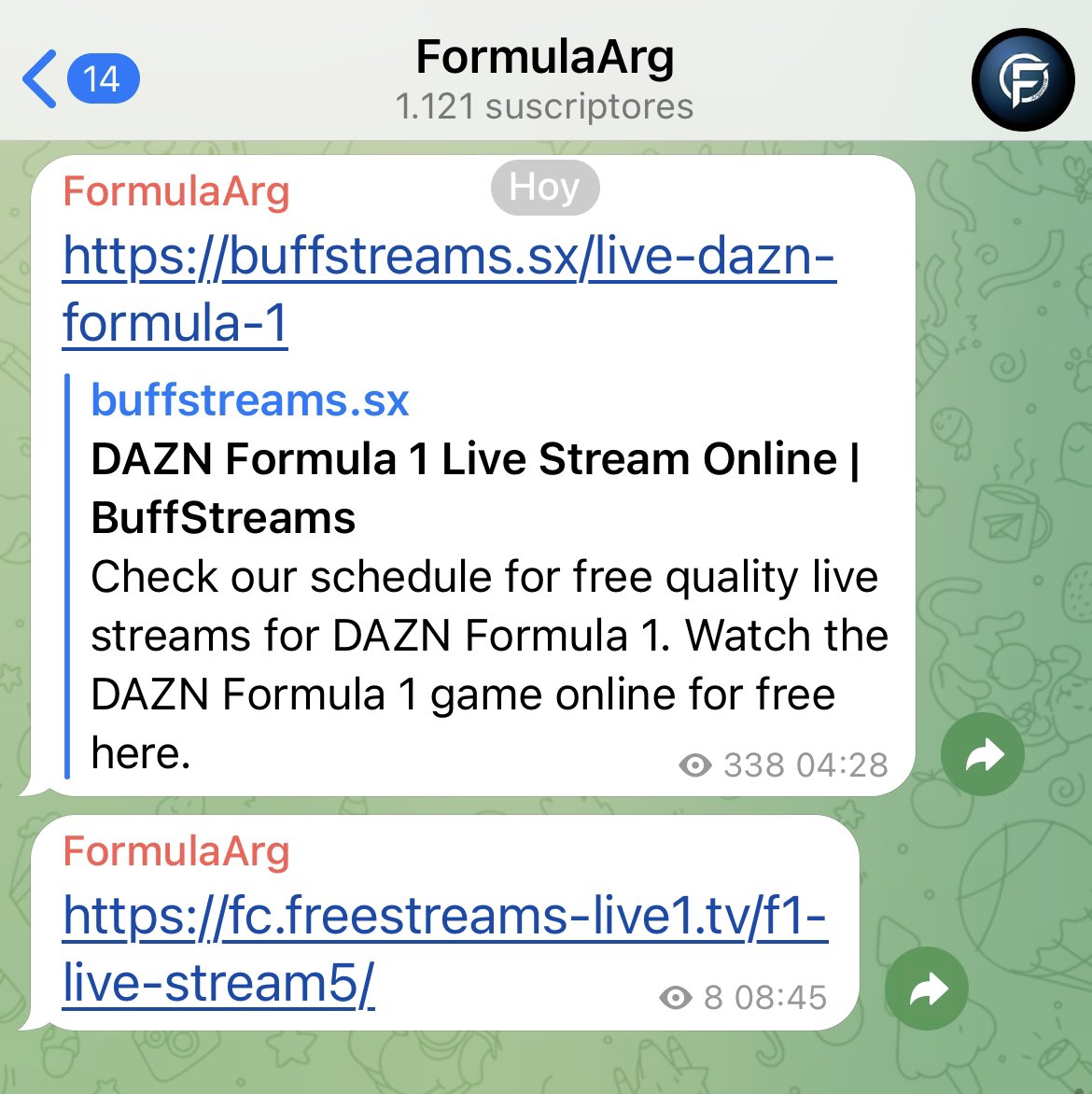 buffstreams formula 1