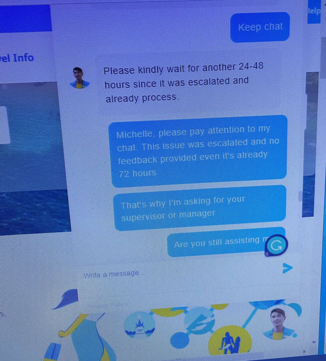 memingkai's tweet photo. @CebuPacificAir you’re agent terminated the conversation without responding to my concern. @CebuPacificAir @CebuPacificAir https://t.co/d8mc4OaXvu