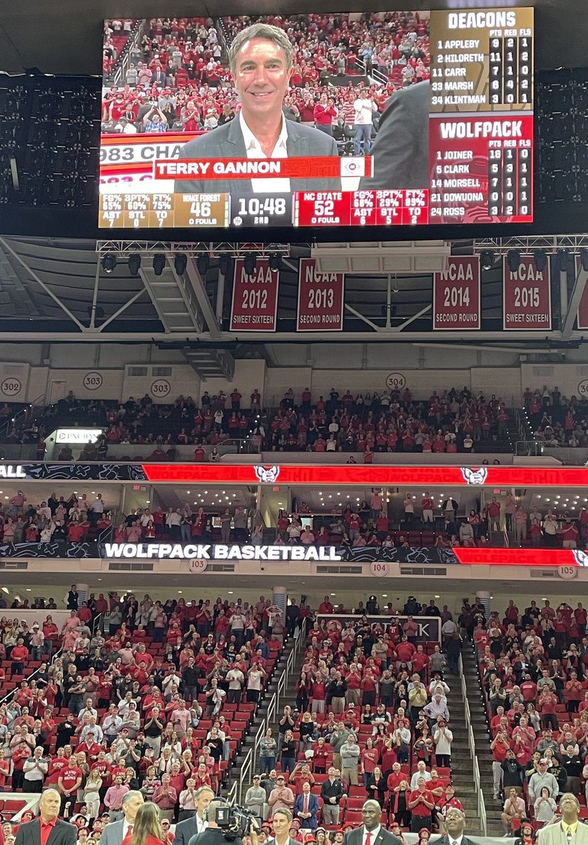 RG_3G's tweet photo. Crowd favorites return to ⁦@PackMensBball⁩ game last night in recognition of 1983 National Championship 40 years ago https://t.co/CQK3LrlvKe