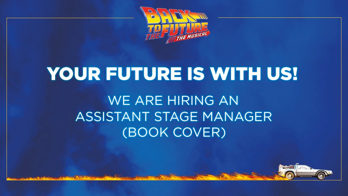 Join our time travelling gang here in Hill Valley! ⏱️

We're looking for an experienced ASM Book Cover! If that's you, please send your CV and cover letter to rsvp@intheatreproductions.com. 🤓

You gotta start somewhere! ⚡
mandy.com/uk/job/2586771… 

#ArtsJobs #TheatreJobs