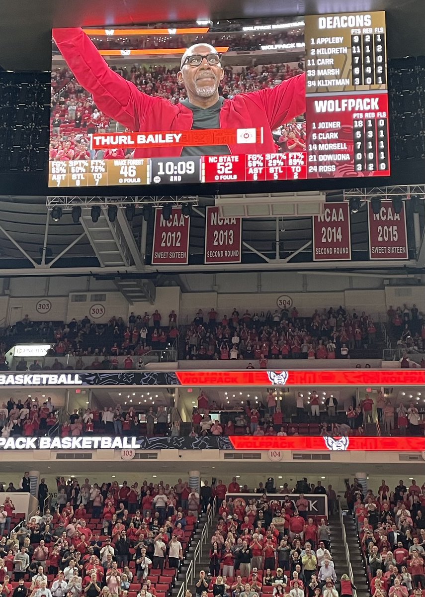 RG_3G's tweet photo. Crowd favorites return to ⁦@PackMensBball⁩ game last night in recognition of 1983 National Championship 40 years ago https://t.co/CQK3LrlvKe
