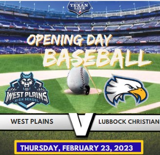 live_texan's tweet photo. West Plains 🆚 Lubbock Christian | Varsity Baseball
Wolves @ Eagles 
📆 :Thursday, February 23, 2023
⏰ : 12:30 PM
📺 : https://t.co/IyDHqPZctY

@WPlainsWolves
@WestPlainsJH
@WPHSbooster
@LBKChristian
@LCEagleBaseball https://t.co/Zs8quIjOTe