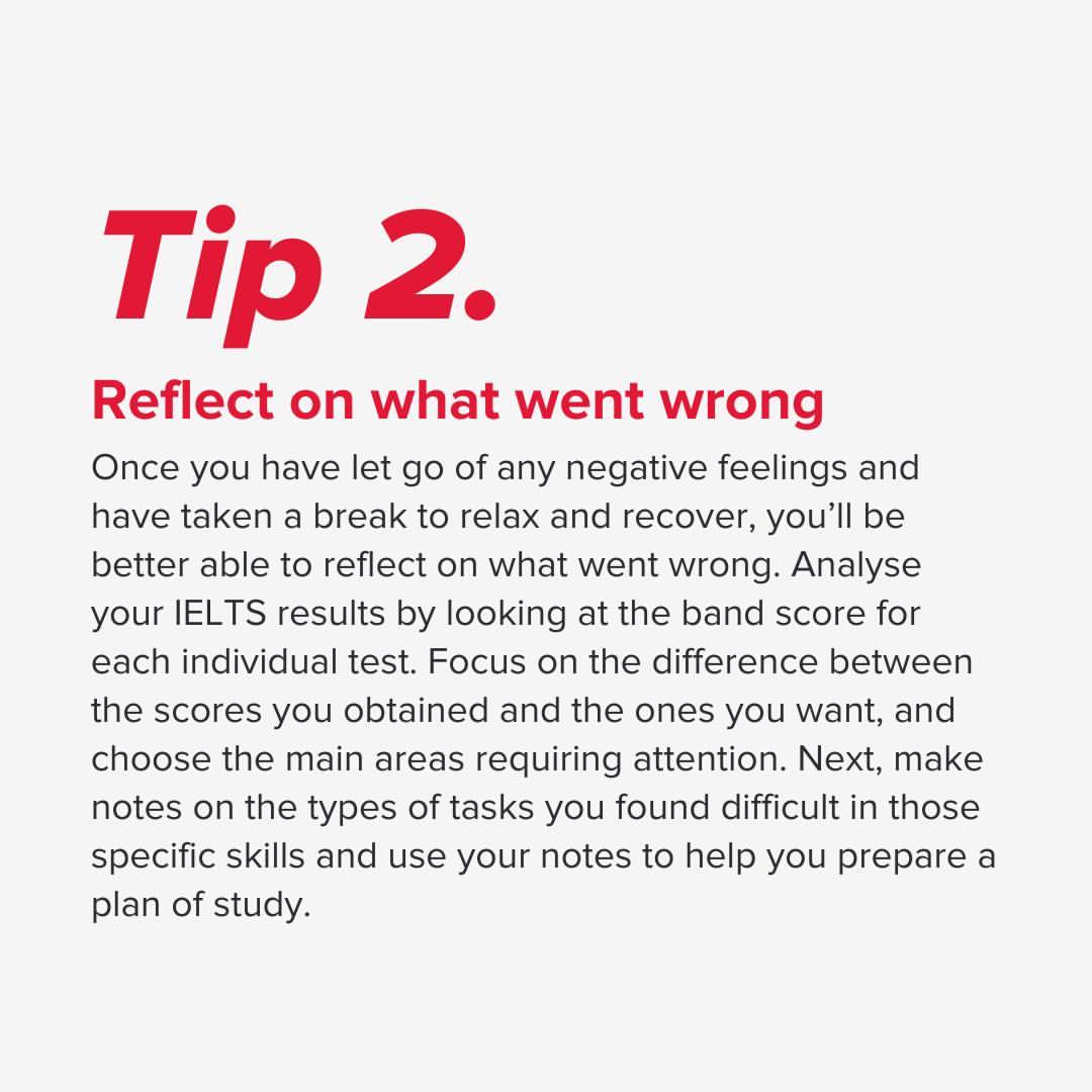 IELTSCalgary's tweet photo. If you're looking to resit your IELTS test after not achieving your desired score, we have five tips to help you focus your mind and get back on track.

Reflect on what went wrong

Once you feel you're ready to try the test again, you can book at the link.
https://t.co/2KQndT2FL8 https://t.co/OAZYWNFMuF