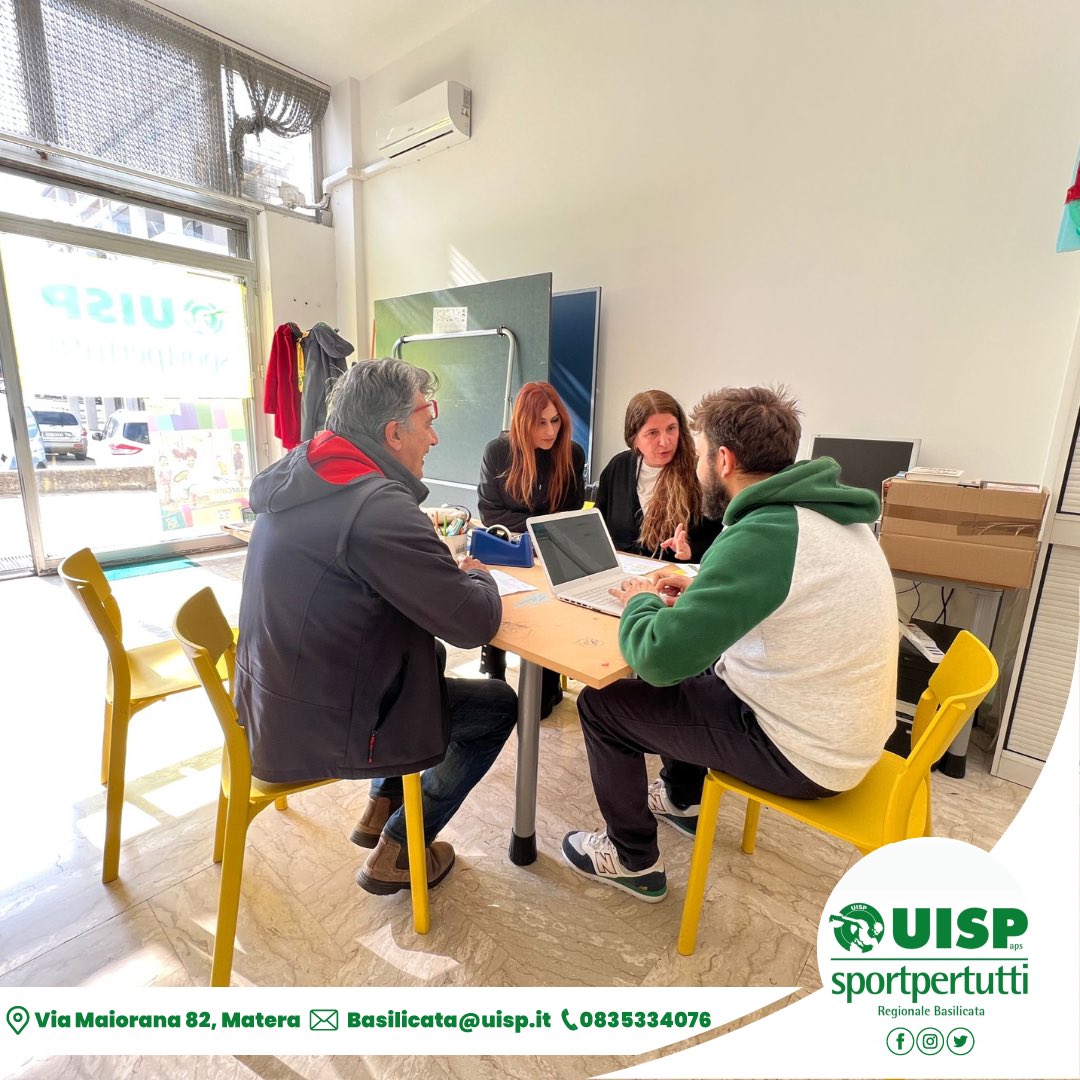 👥 Oggi a #Matera per parlare della prossima edizione del #Vivicittà: le iscrizioni nelle scuole partiranno dal 13 marzo fino al 27. Stiamo arrivando! 💪🏼

Seguiteci per non perdervi le varie iniziative! 😊

#Uisp #UispBasilicata #Dietrolequinte ✅