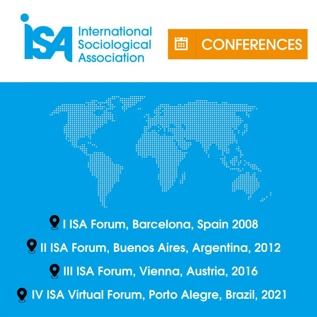isa_sociology's tweet photo. #ThrowbackThursday #TBT #ISAHistory Barcelona, Buenos Aires, Vienna & Porto Alegre have been the #ISAForum venues since 2008.
๐ญ ๐ฌ The #CallForBids for the V #ISAForum2025 is open until March 1st, 2023 ##LastDays
โน๏ธ ๐ https://t.co/Au6zT1h5Wn https://t.co/F31hIchN7X