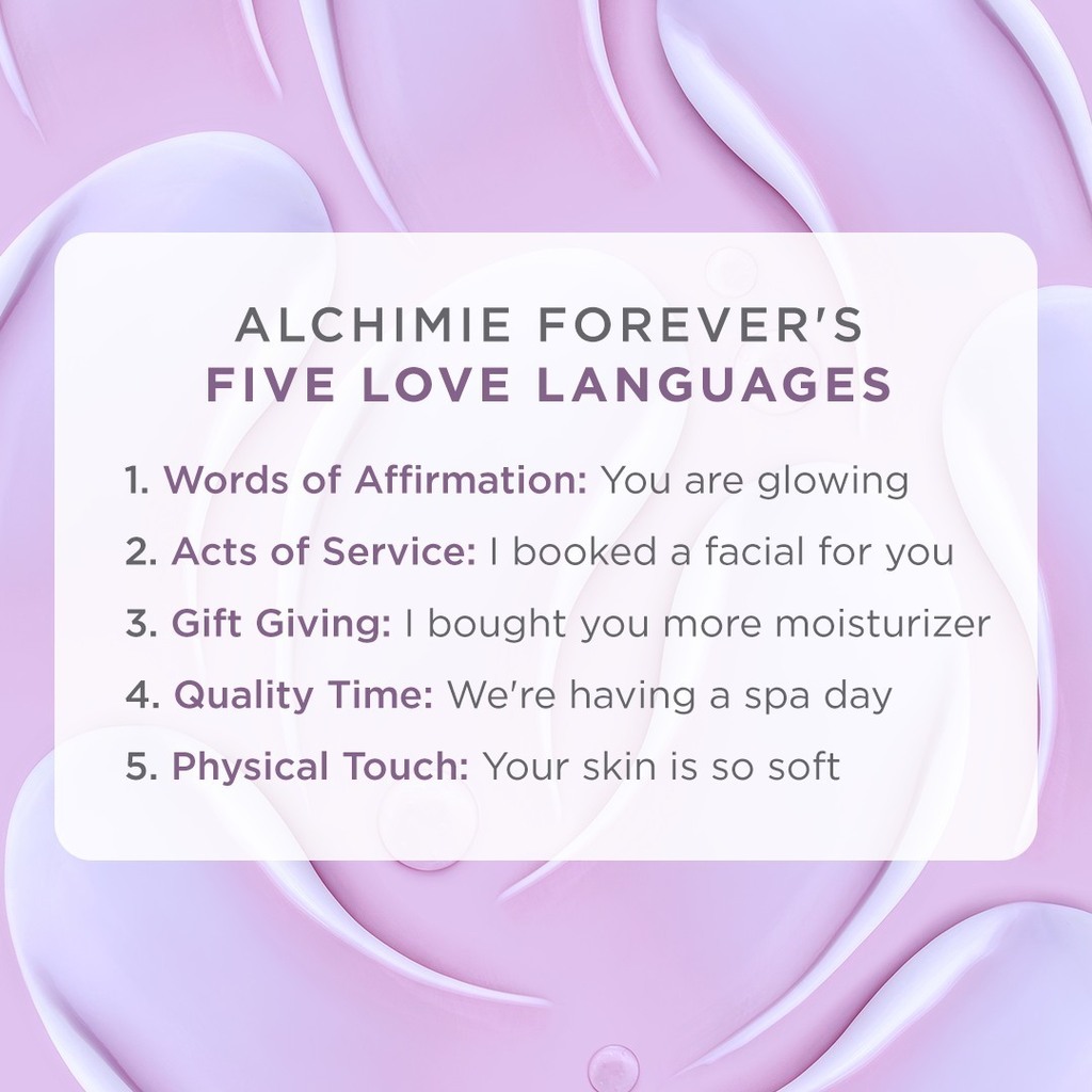 AlchimieForever's tweet photo. What's your love language? It's ok to have more than just one...💜🥰⁠
⁠
#AlchimieForever⁠
_⁠
#Beauty #Health #CleanIngredients #SkinCare #DrySkin #Hydration #Nourishing #SkinCareProducts #CrueltyFree #VeganSkinCare #CleanBeauty #GlowingSkin #AntiAg… https://t.co/qIcHrs6xmX https://t.co/rUrmGBNIE8