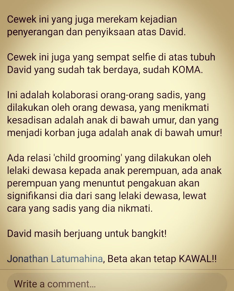 WagimanDeep212_'s tweet photo. Penganiayaan sudah direncanakan oleh perempuan bernama Agnes dan para pelaku... https://t.co/950vnoObew