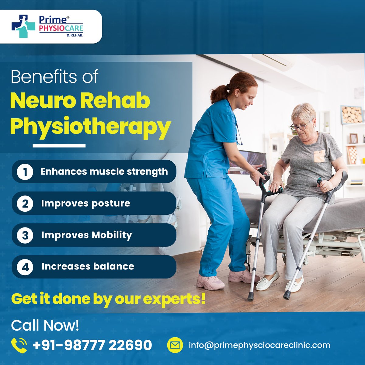 Looking for a way to improve your physical performance and regain your mobility? Neuro physiotherapy may be just what you need!
Call us: ☎️+91 9877722690
🌐 primephysiocareclinic.com
#PrimePhysiocareandRehab #PrimePhysiocare #neurophysiotherapy #physiotherapy #physiotherapist