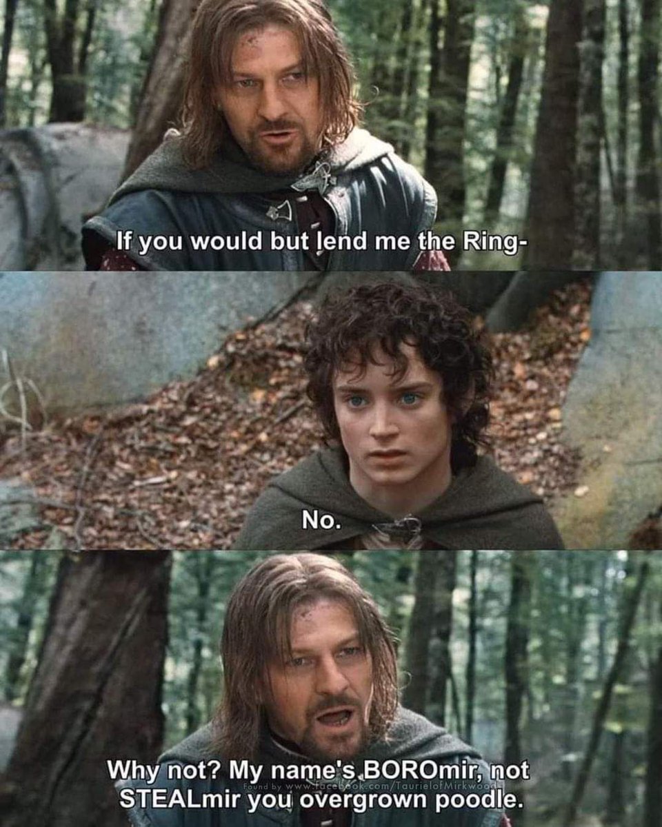 UncreditedXPod's tweet photo. Laughed at this harder than I should have. The random punchline was the clincher.
#ThursdayThighslapper
#lordoftherings #lordoftheringsmemes #podcast #podnation #indiepodcast https://t.co/dSEcdQgspd