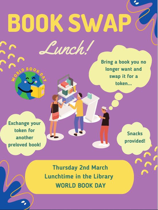 #WorldBookDay2023 is coming to EHS on Thursday 2nd March - join in the fun around the school!  Guess ‘Who is Behind the Book’, listen to readings, Get Caught Reading, or pick up a preloved book to enjoy!  Events will take place in the Library, with Mrs King and Mrs Macleod.