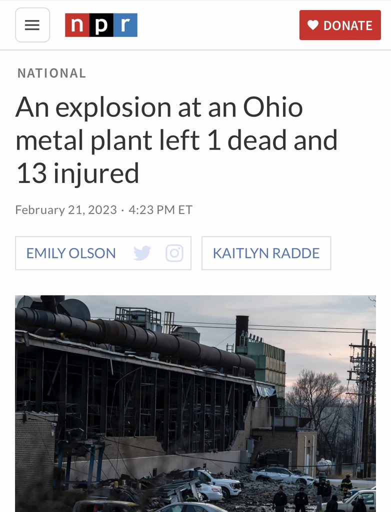 hhldnw's tweet photo. @AntonioSabatoJr They were going to the metal factory explosion in Bedford, Ohio https://t.co/2SlyA981rW