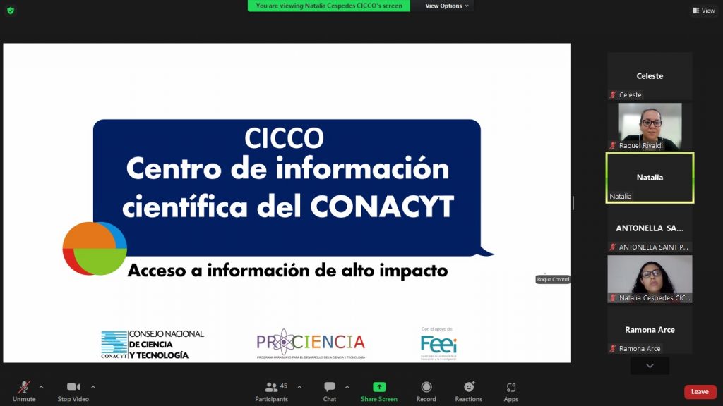 MDP_py's tweet photo. #DefensaPública se capacita sobre la utilización del Centro de Información Científica del @conacytparaguay - CICCO.
La apertura y primera sesión del taller organizado por el #ITSDP en conjunto con el @conacytparaguay, fue en su modalidad virtual a través de la plataforma ZOOM. https://t.co/t6VZOLMkCM