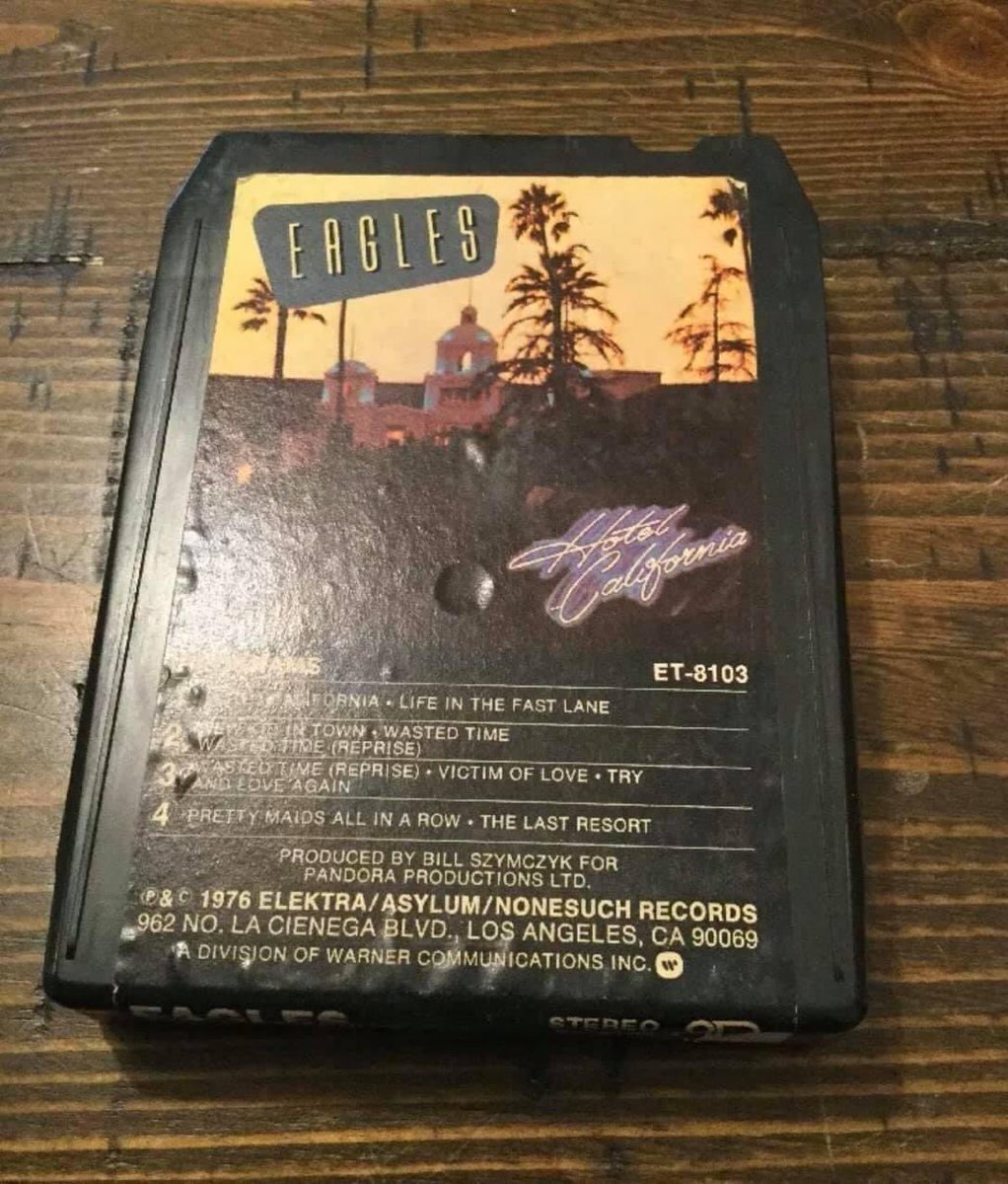 I was tiny, and folks had me on their shoulders at Yale Bowl, 1980. Wasn’t sure what it was but I loved it, and still do. Still have my folks’ 8 track, and play it! #8tracktape #HotelCalifornia #yalebowl #joewalsh #donhenley #glennfrey #randymeisner #timothybschmit <a href="/donfelder/">Don Felder</a>