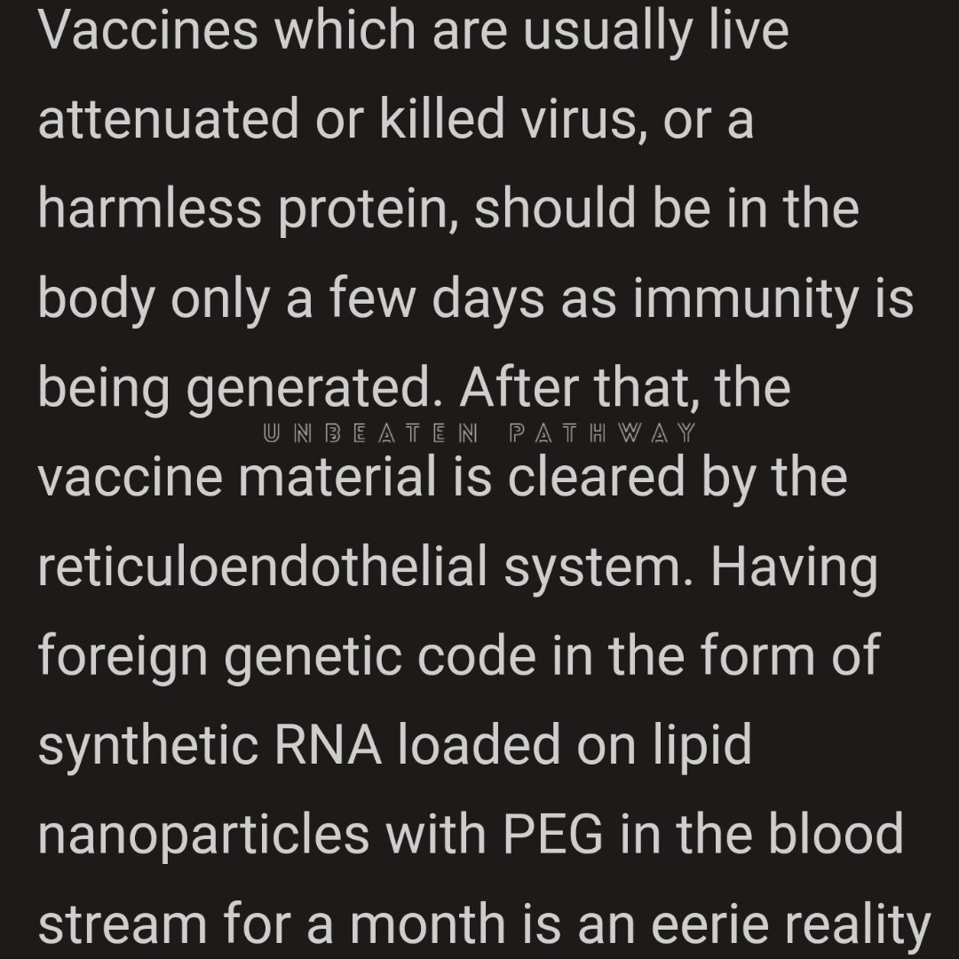 unbeatenpathway's tweet image. (Link in Bio)
mRNA Circulates at Least 30 Days after Injection by Dr. Peter A. McCullough

#mrnavaccines #spikeprotein #bloodcirculation #wewantanswerschallenge #elephantintheroom #myocarditis #bloodclots #bigpharma #PeterMcCullough #unbeatenpathway #awakentosovereignunity #iam