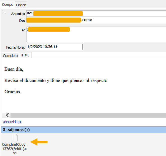 SeguInfo's tweet photo. Análisis de archivo #OneNote (*.one) adjunto en un correo.
- Archivo .one adjunto
- Extracción del .one > vbs > URL/IP
- Descarga .dat > ps1 > cmd > exe
- Infección con troyano #Quakbot #Qakbot
Consejo: bloquea archivos ONE en el perímetro y email. https://t.co/rVfv1G6Iq2