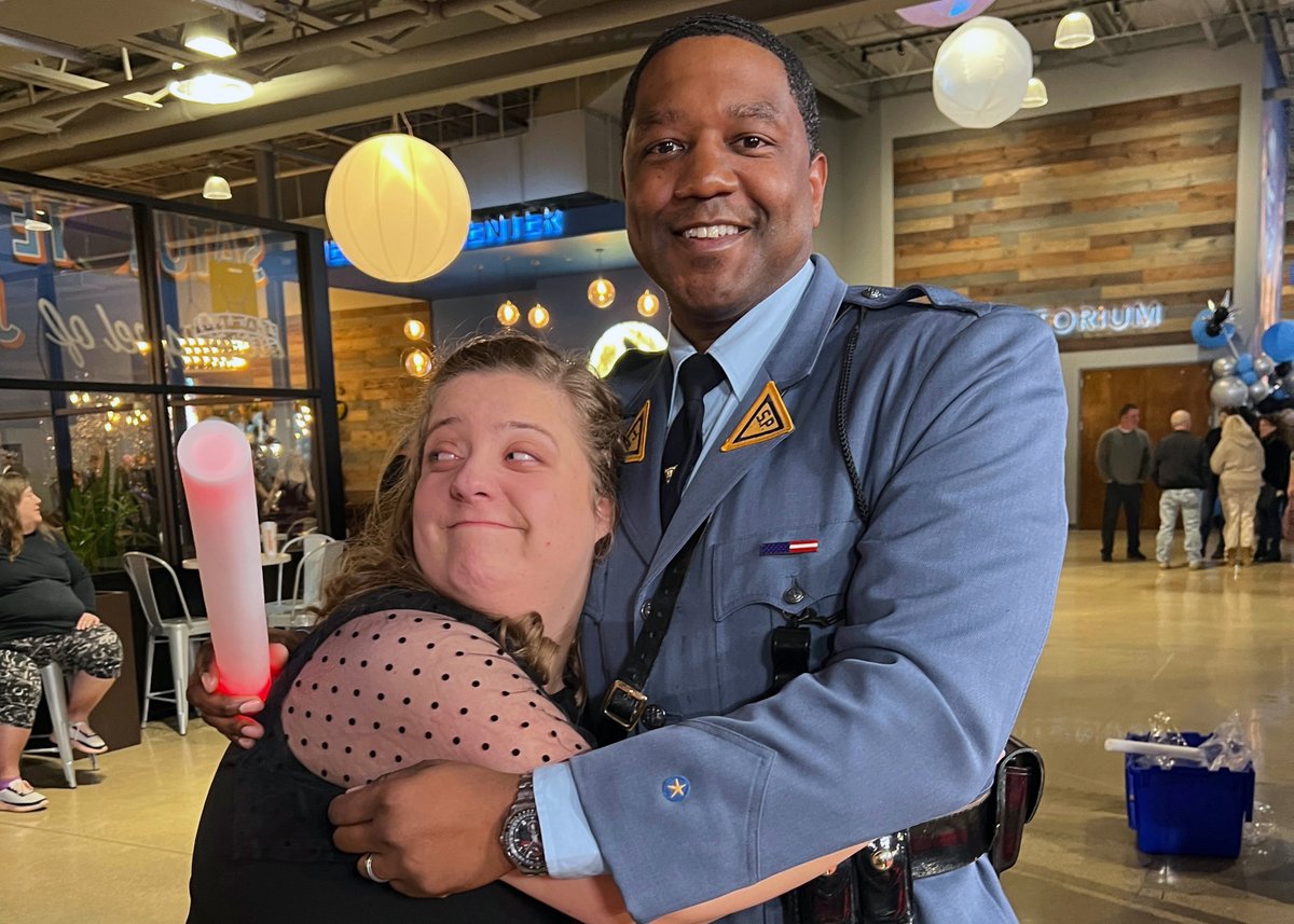 NJSP's tweet photo. On Friday, Troopers attended “Night to Shine” hosted by the Tim Tebow Foundation.  Night to Shine is a complimentary event for people with special needs hosted by local churches around the world. The event is open to anyone living with disabilities, ages 14 and older. https://t.co/qR2bbGwW7P