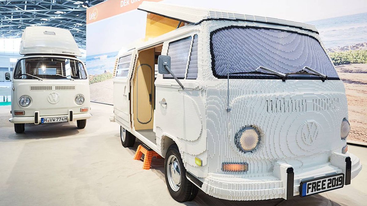 VWStAug's tweet photo. #Lego built a life-size, 400,000-piece #Volkswagen camper van! #VWBus #Leggos Photo Credit: https://t.co/HafthOGw12 https://t.co/8h0lwmnxsu