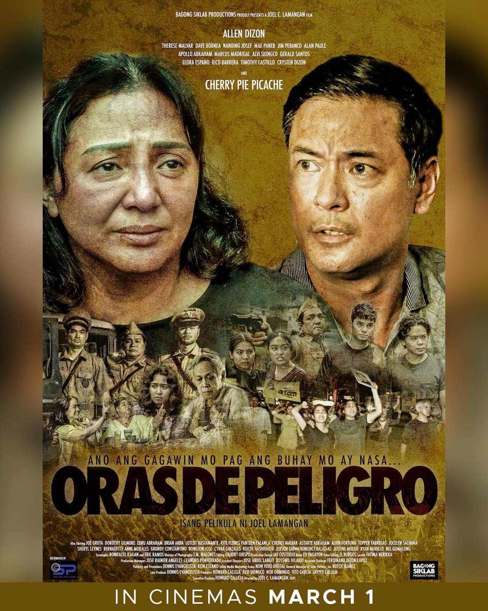bamaquino's tweet photo. Dumalo kami sa premiere ngayong gabi ng #OrasDePeligro. Mahalagang pelikula ito tungkol sa pagmamahal sa pamilya, bayan, katarungan, at demokrasya. Maraming salamat at congrats sa lahat ng mga naging bahagi nito! Showing na po ito simula March 1. https://t.co/GIeYERvtu5