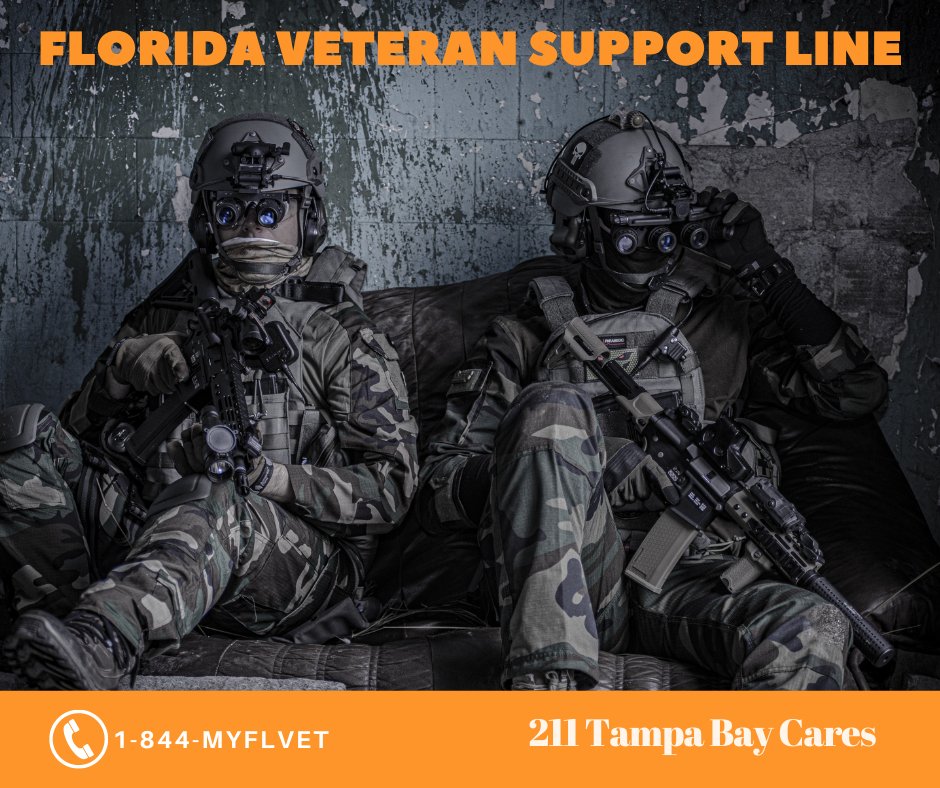 FirstContactTB's tweet photo. We are here to support FL Vets. Florida  has the third-largest veteran population in the United States. More than 1,533,306 veterans call Florida their home. If you, or a Veteran you know, needs assistance, call today. #211TBC #VetSupport #FLVet https://t.co/xwTuhpTSh1