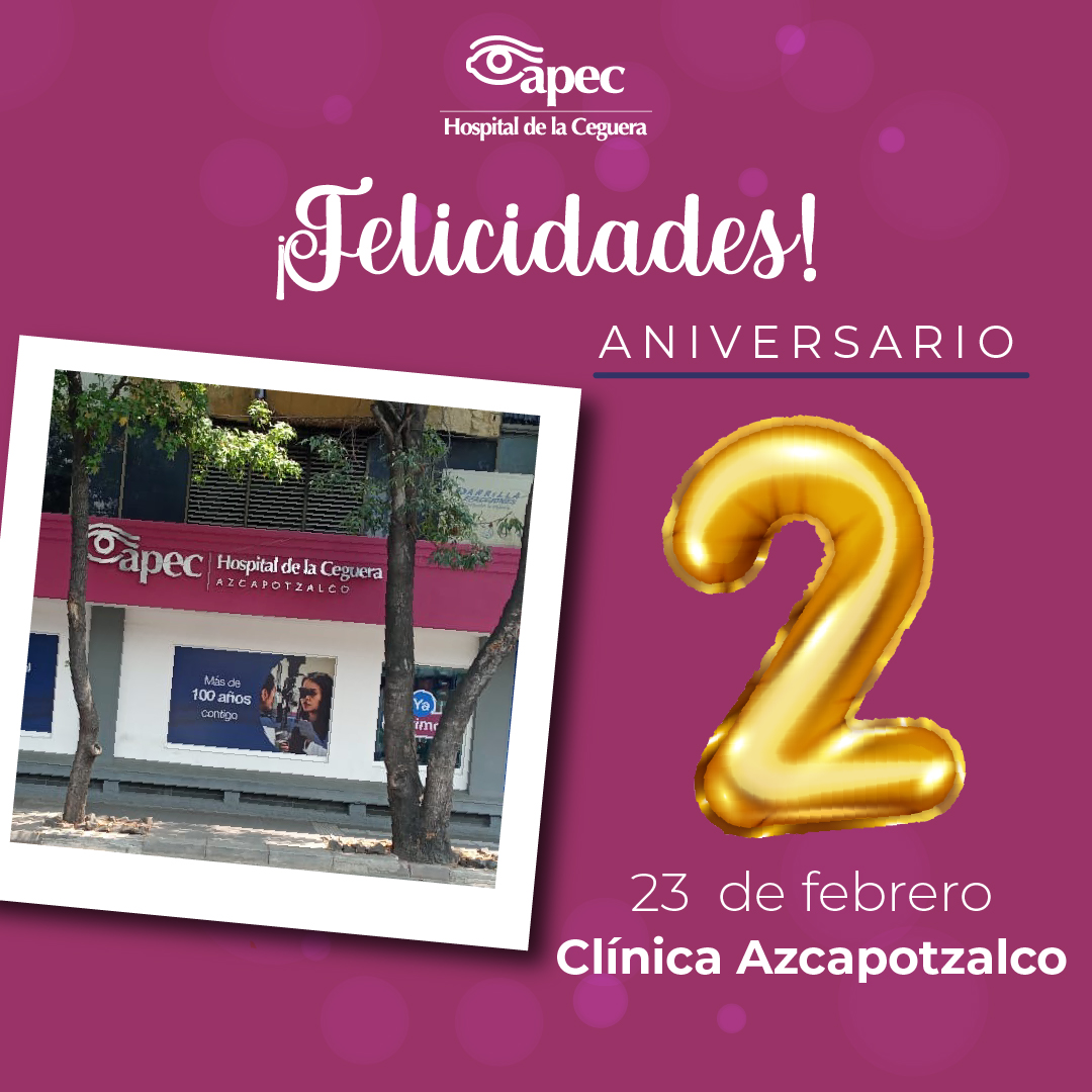 HospitalApec's tweet image. Gracias a tu confianza este año celebramos nuestro segundo aniversario en Clínica Azcapotzalco. 👁️ Seguiremos multiplicando esfuerzos para brindarte la mejor atención oftalmológica. APEC,  cada vez más cerca de ti. ✨