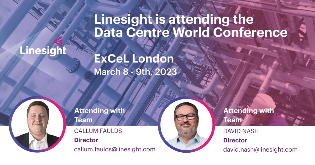 wearelinesight's tweet photo. Linesight is attending The Data Centre World Conference on March 8 - 9th at ExCel London. If you are attending the event, feel free to reach out to our Linesight team members Callum Faulds and David Nash.
#DataCentreWorld #London #DataCentres #Europe #Linesight https://t.co/RCFcS8Ah4W