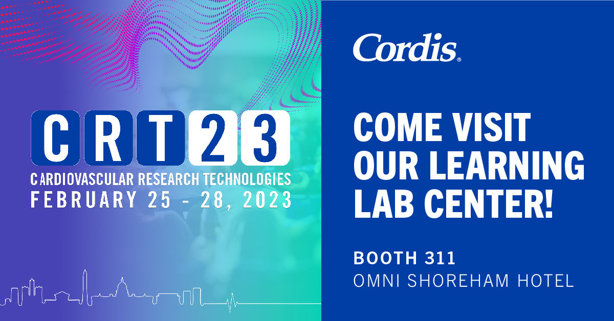cordis's tweet photo. Come visit the Cordis learning lab center to see hands-on product demonstrations from our vast portfolio of interventional cardiovascular technologies.  We can’t wait to see you this weekend at #CRT2023. https://t.co/GEGol27OOh