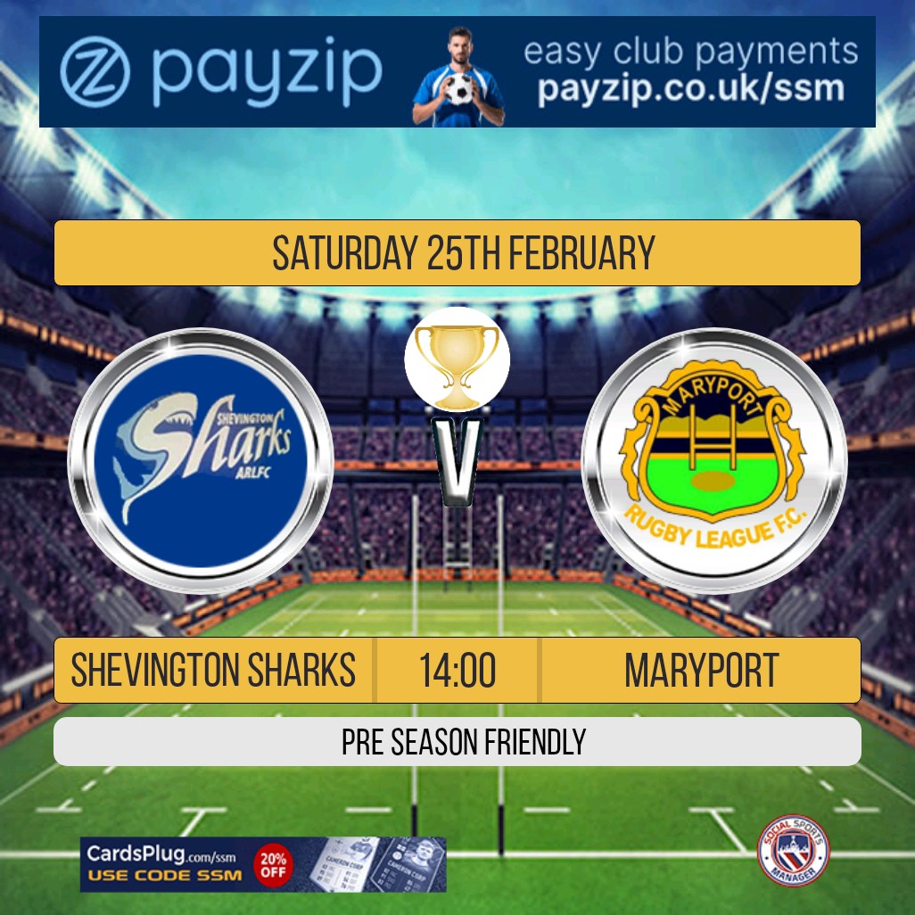 Please get along on Sat, should be a great game.
Clubhouse open for the game and after 🔵🔴⚪🦈🦈🦈