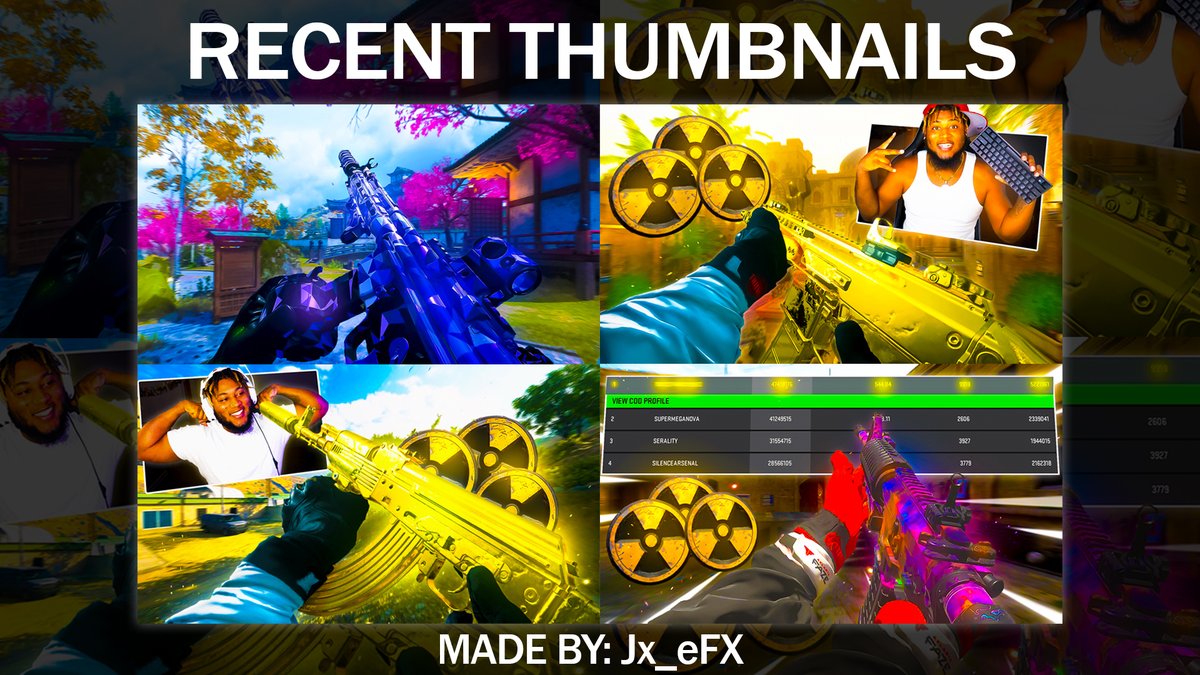 JxeFPS's tweet photo. Recent Thumbnails 

Feedback and Support are Appreciated(💘&amp;♻️)
#thumbnail https://t.co/tjQ8bxG6RM