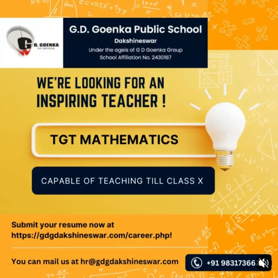 MyTutordotin's tweet photo. We are hiring

For TGT Mathematics
School : G D Goenka 
Location : Dakhineswar 

#schooltutor #tutorjobs #cbse #icse #hometutorial #privatetutor https://t.co/DK2jJUHkyY