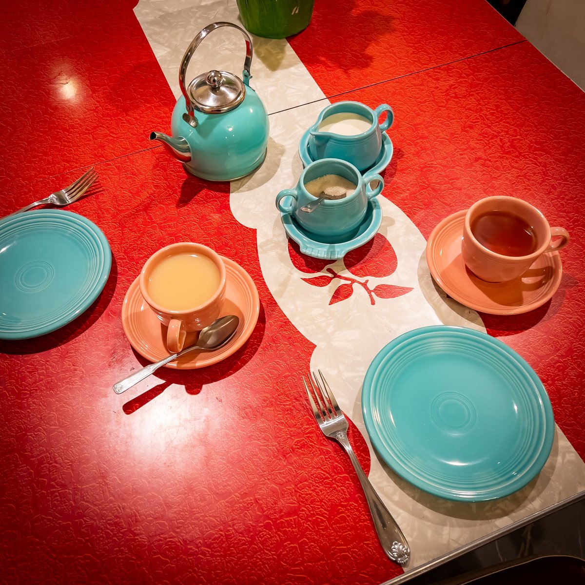 I love Fiestaware because I love color! I relish the opportunity to paint my corner of this dull, monotonous culture with pieces of the rainbow, the divine Painter’s palette.

#vintagefiestaware #colorfullife #vintagelifestyle #retroliving #fightlaughfeast