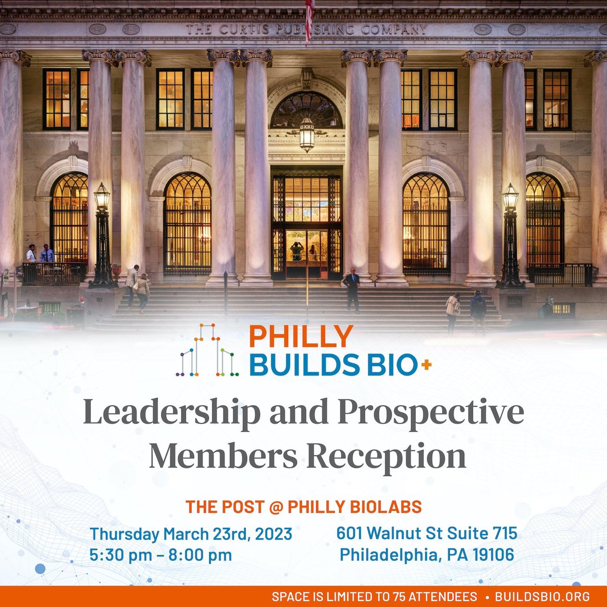 Don’t miss your chance to join this interactive session and help shape the vision of Philly Builds Bio+ as we grow our network and programming to showcase Philadelphia’s Life Science Community. Space is limited to 75.

Registration will open soon.
ow.ly/LEjv50N11PO
