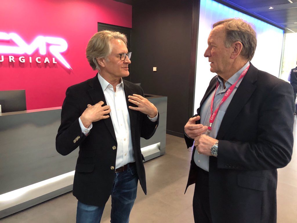 Delighted to have welcomed <a href="/RCSnews/">The Royal College of Surgeons of England</a> President <a href="/mortensen_neil/">Neil Mortensen</a> to <a href="/CMRSurgical/">CMR Surgical</a> today. Wonderful to discuss the role of surgical robotics in the future of surgey, innovation in the #NHS and #Versius.