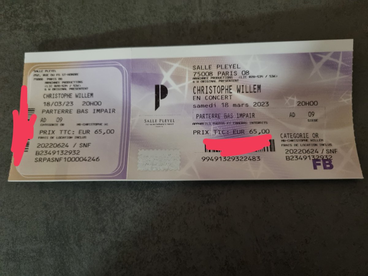 severine311079's tweet photo. Je vends ma place de concert du 18/03/2023 sur Paris Pleyel pour @cwillem au même prix. Détails sur le billet. Si interessé merci de me contacter en MP @TheForumOfCW merci de diffuser 👍👍 #christophewillem #Concert #Panorama https://t.co/LcEv4UaQqn