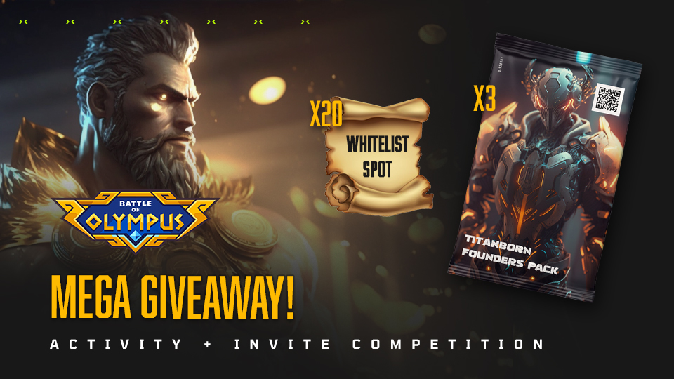 titanborngame's tweet photo. 🎉🎁 MEGA GIVEAWAY ALERT 🎁🎉 

We're giving away 20 WL spots + 3 Limited Edition Founders Pack! 

✅ Top 10 most active in Discord 
✅ Top 10 most invites in Discord 

📣Giveaway ends March 17th 📣 

RT + Like 💪

PS: Bots will be banned! 

 #giveaway #contest #metis #arbitrum https://t.co/Dqiv1zeOer