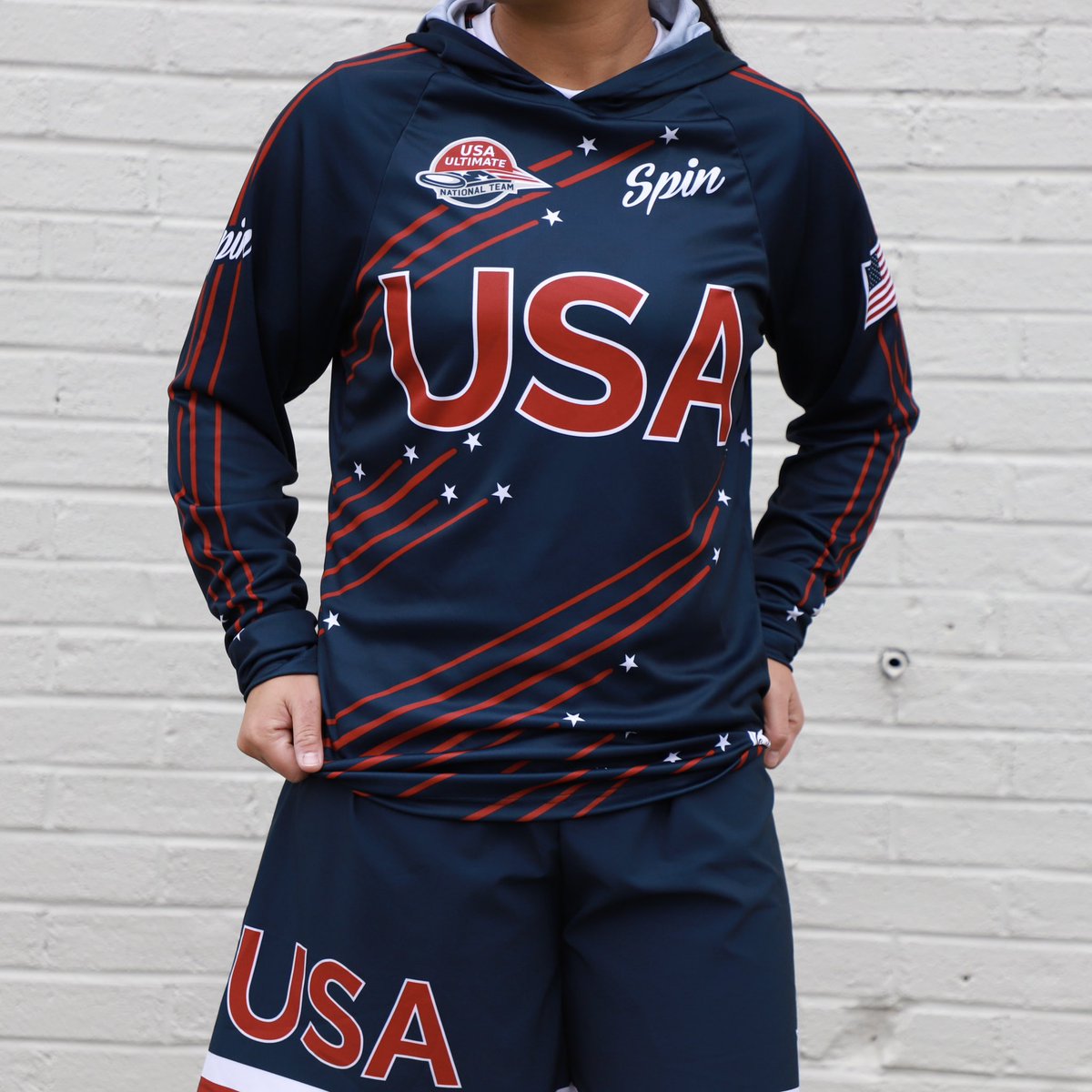 SpinUltimate's tweet photo. All smiles 😃 for the exclusive U.S. National Team collection! Tell us your favorite item in the comments below 👇

•
•
#USNationalTeam #TeamUSA #USAUltimate #SpinUltimate #UltimateFrisbee #UltimateFrisbeeUniforms #WorldGames #PullForUS https://t.co/PdJHGoODGQ