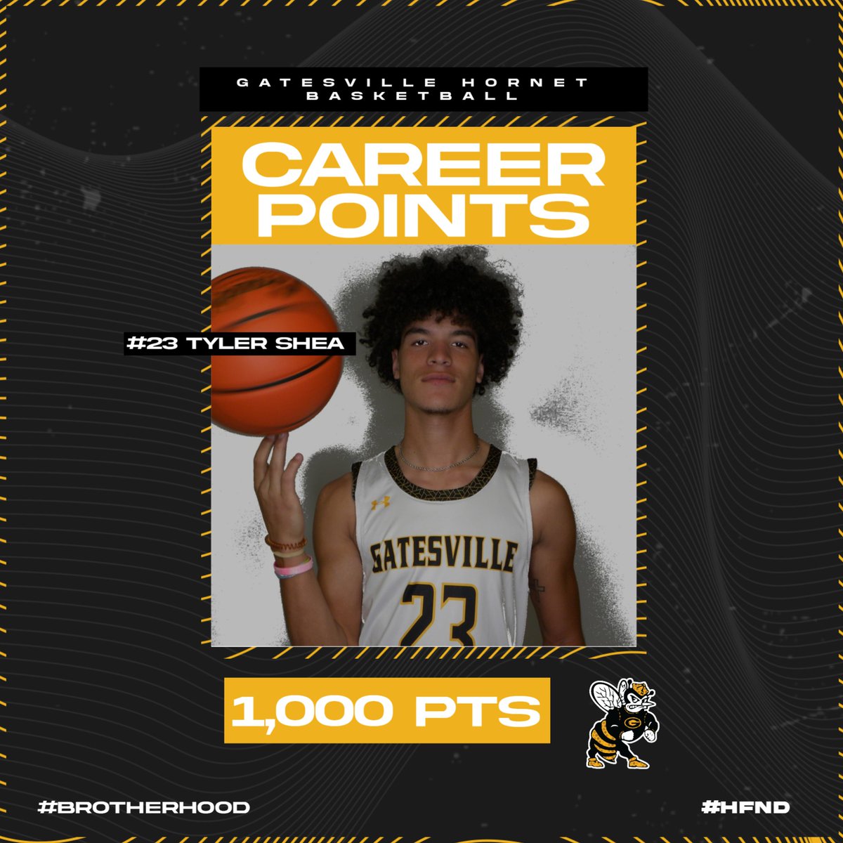 Tuesday night during the playoff game this guy hit a huge milestone for a high school basketball player, 1000pts!!  Pretty impressive to accomplish this in only 2 years.  Congrats Tyler Shea, you earned this!
#brotherhood #HFND