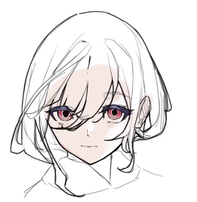 上目遣いが一番描きやすい 