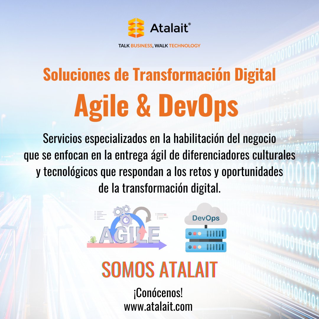 Atalait's tweet image. Agile &amp;amp; DevOps una solución de transformación digital que tu negocio necesita 
 👉  bit.ly/Atalait_Agile_…

#AgileDevOps #TransformaciónDigital  #Tecnología #ServiciosDeTI #Innovación #SéAtalait #Atalait