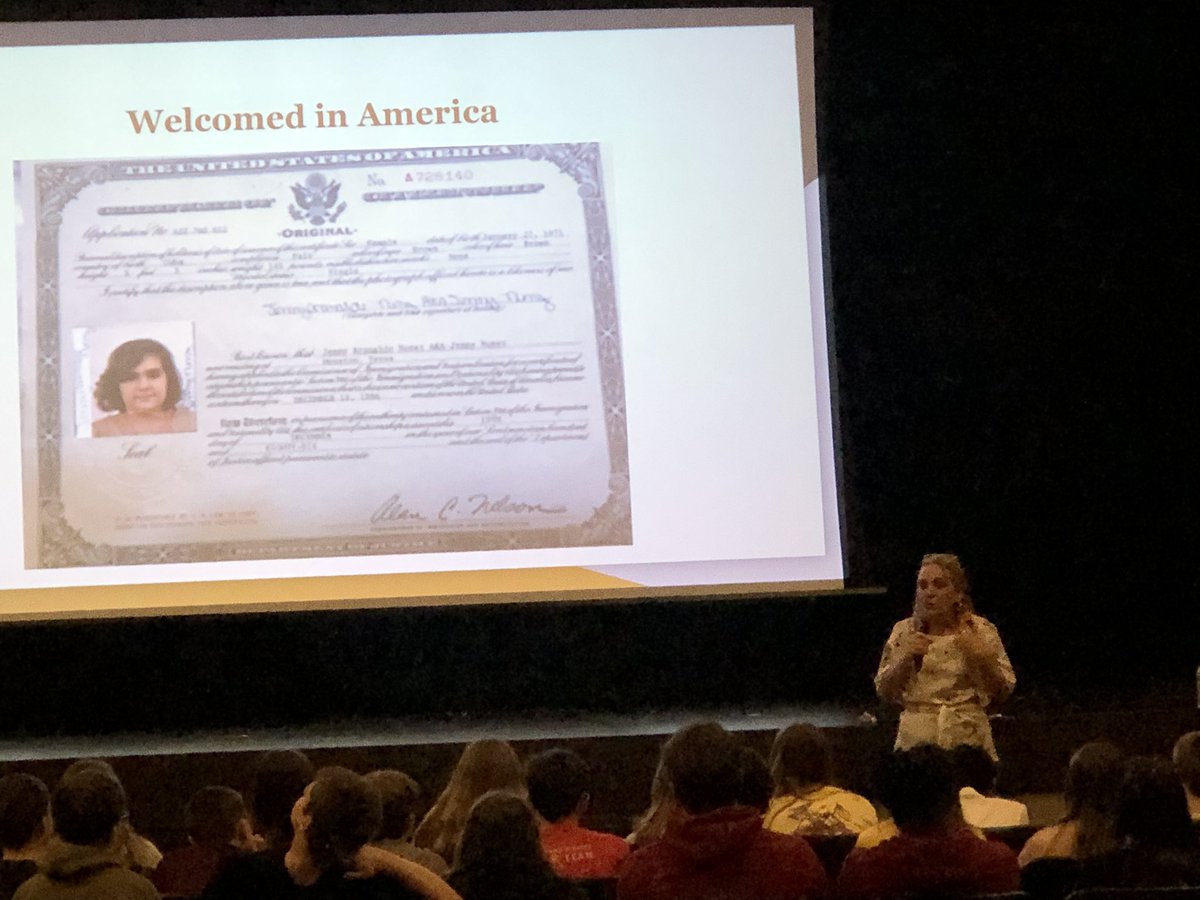 wcsGMSjk's tweet image. @WCSedu rockstar and former @wcsGMS  teacher, Jenny Lopez, talking to 7th graders about her journey from Cuba to the United States as part of their studies on the book Refugee. Thank you, Ms. Lopez! #GMSgenerals #22generals23 #GeneralsLead